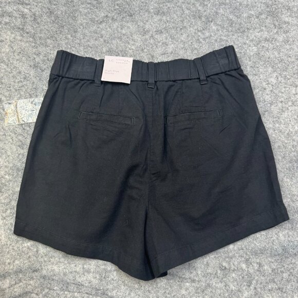 Lauren Conrad Shorts Womens Size 6 Black High Rise Chino Pleated Pockets NEW $36 - Picture 2 of 11